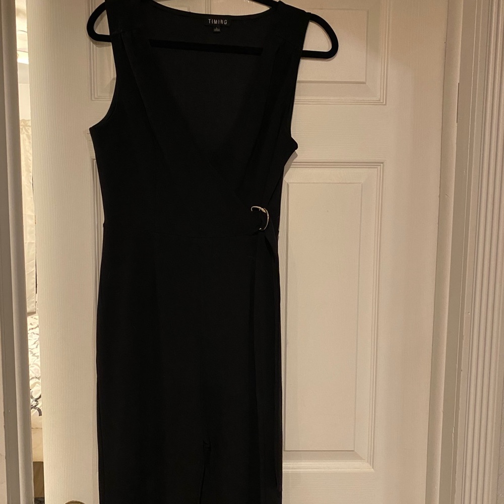 Jazzy black pantsuit with attached belt